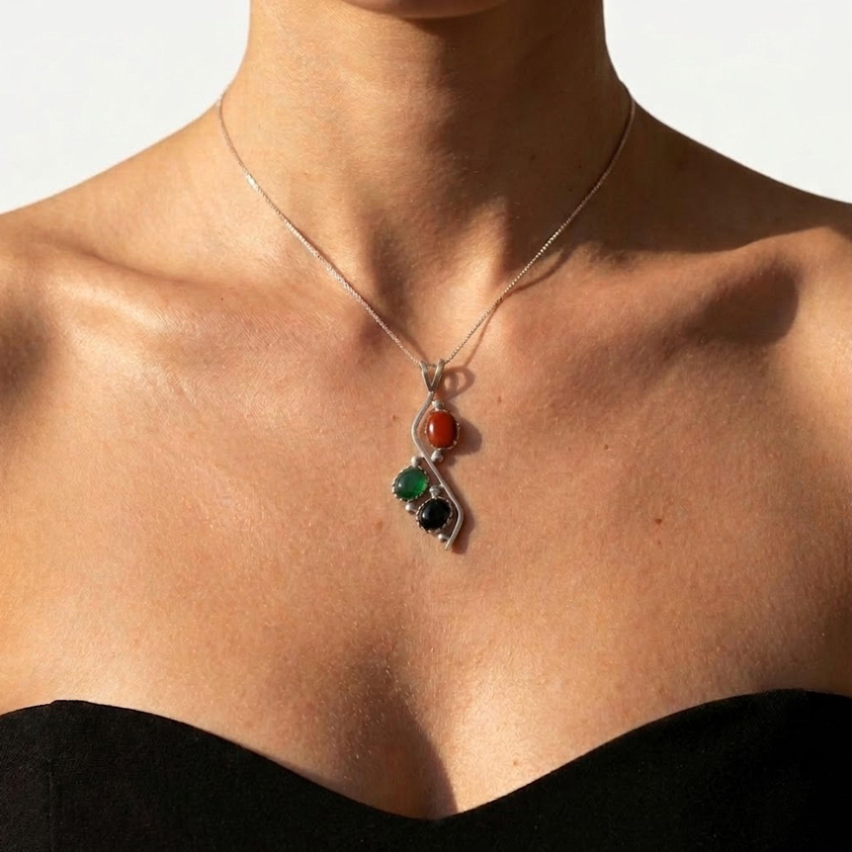 Elegant 925 Sterling Silver pendant featuring Oval Created Green Emerald, perfect for birthdays and special occasions. May birthstone.