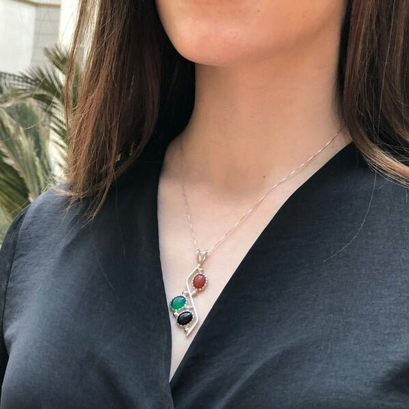 Elegant 925 Sterling Silver pendant featuring Oval Created Green Emerald, perfect for birthdays and special occasions. May birthstone.