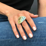Statement Ring, Natural Turquoise Ring, Arizona Turquoise, December Birthstone, Flat Stone Ring, Large Ring, Solid Silver Ring, Turquoise