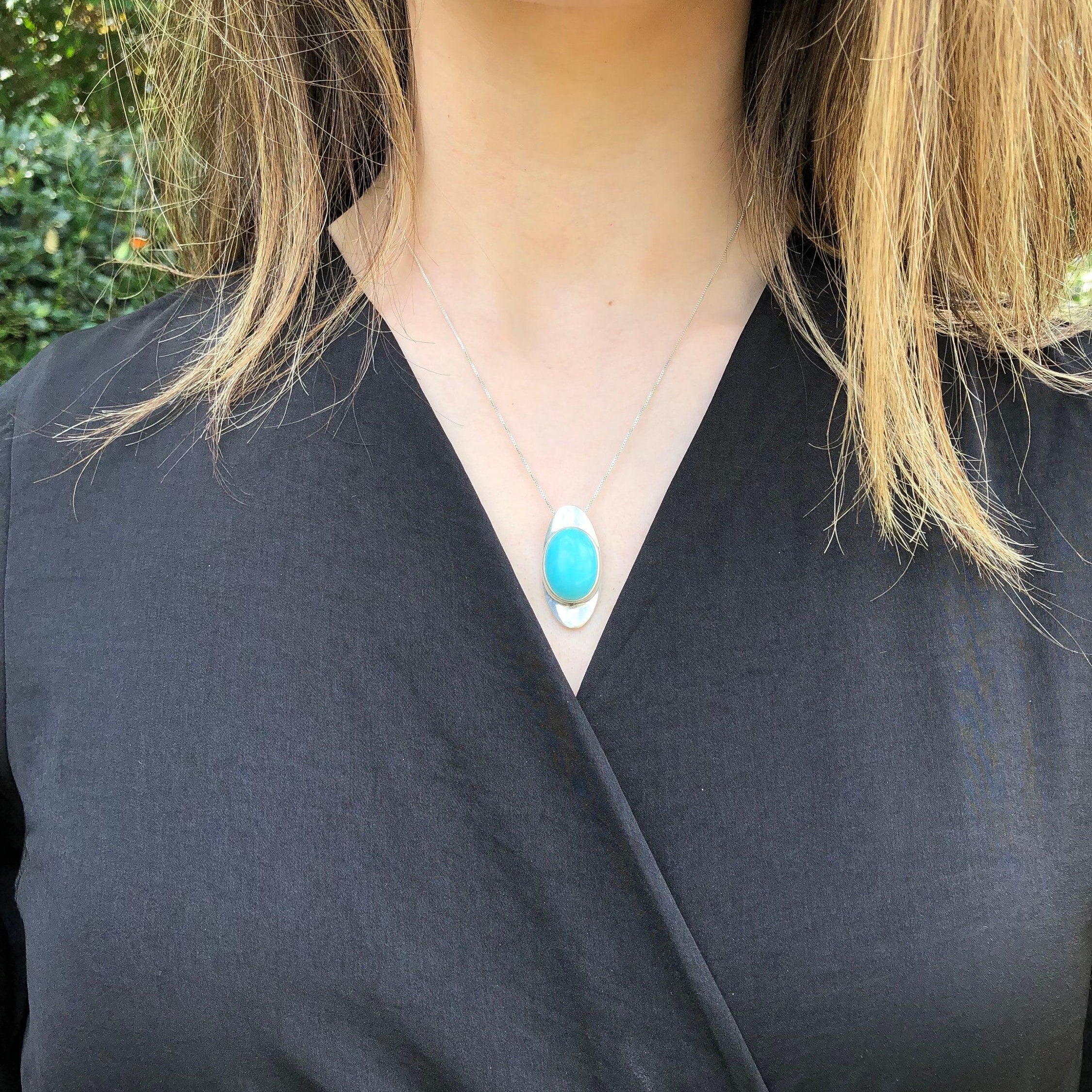 Turquoise Pendant, Natural Turquoise, Large Turquoise, Victorian Pendant, December Birthstone, Vintage Pendant, Arizona Turquoise, Turquoise (627937621)