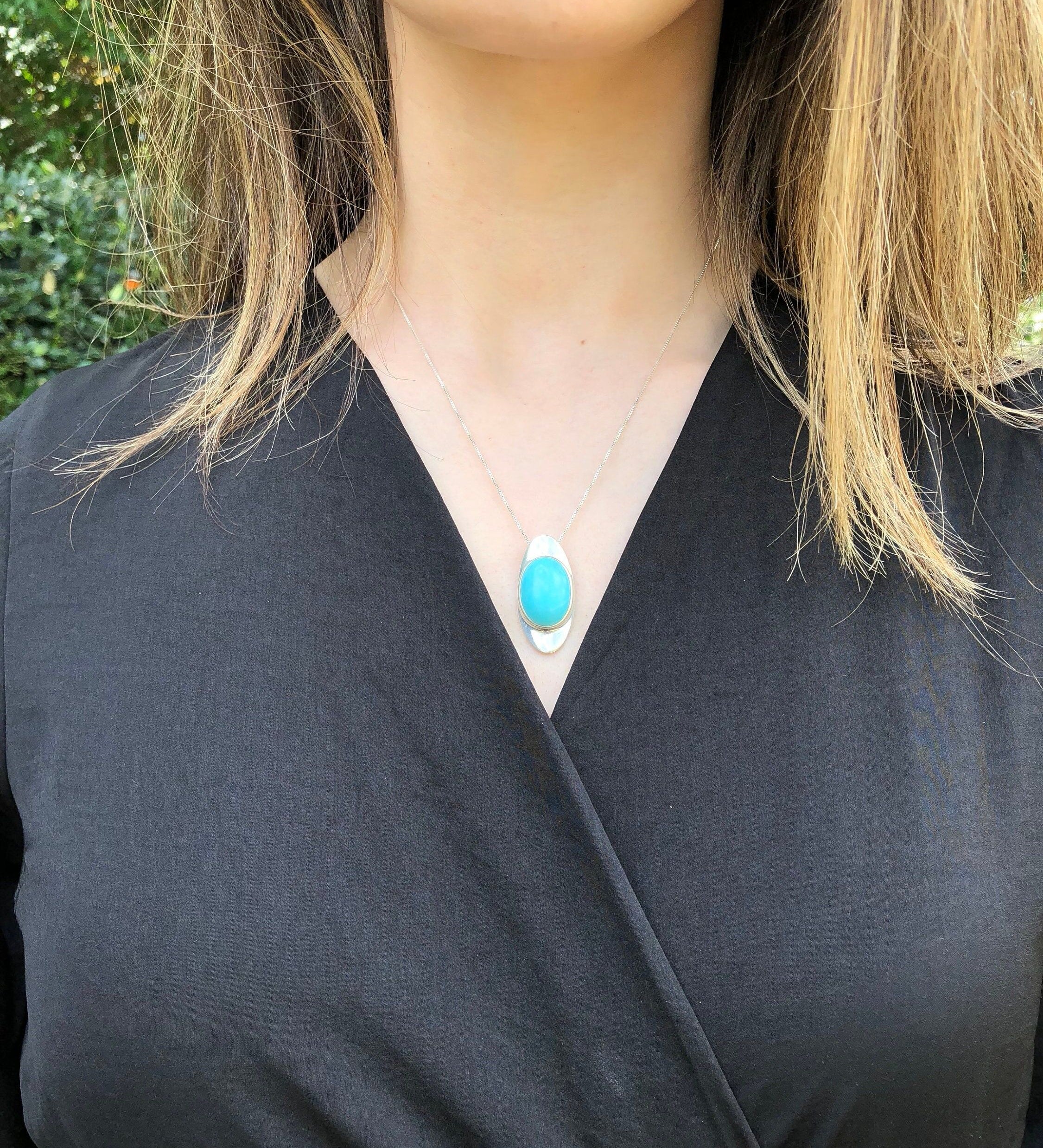 Turquoise Pendant, Natural Turquoise, Large Turquoise, Victorian Pendant, December Birthstone, Vintage Pendant, Arizona Turquoise, Turquoise (627937621)