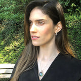 Green Diamond Pendant, Green Silver Pendant, Silver Statement Pendant, Created Diamond Necklace, Large Green Pendant, Rare by Adina