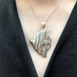 Silver Fish Necklace, Statement Fish Pendant, Summer Necklace, Beach Jewelry, Animal Necklace, Artistic Silver Necklace, Silver Necklace