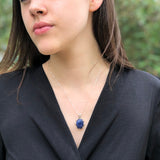 Sodalite Pendant, Natural Sodalite, Blue Oval Pendant, Statement Pendant, Blue Pendant, Blue Stone Pendant, Solid Silver Pendant, Sodalite
