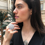 Tribal Ring, Mandala Ring, Statement Ring, Round Silver Ring, Artisan Ring, Vintage Ring, Large Round Ring, Big Flat Ring, Solid Silver Ring