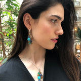 Multistone Boho Pendant, Amazonite Pendant, Statement Pendant, Large Heavy Pendant, Colorful Pendant, Bubble Pendant, Solid Silver Pendant