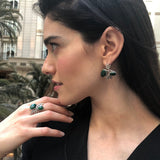 Leaf Ring, Natural Malachite Ring, Green Vintage Ring, April Ring, Green Stone Ring, Inspirational Ring, Natural Green Ring, 925 Silver Ring