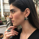 Leaf Ring, Natural Malachite Ring, Green Vintage Ring, April Ring, Green Stone Ring, Inspirational Ring, Natural Green Ring, 925 Silver Ring