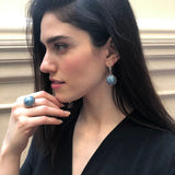 Statement Ring, Natural Aquamarine Ring, Large Blue Ring, March Birthstone, Aquamarine Ring, March Ring, Big Blue Ring, Solid Silver Ring