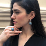 Statement Ring, Natural Aquamarine Ring, Large Blue Ring, March Birthstone, Aquamarine Ring, March Ring, Big Blue Ring, Solid Silver Ring