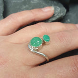 Green Twin Ring, REAL Chrysoprase Ring, Green Vintage Ring, Genuine Chrysoprase Ring, Vintage Ring, Statement Ring,Unique Gift, Adina Stone
