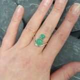 Green Twin Ring, REAL Chrysoprase Ring, Green Vintage Ring, Genuine Chrysoprase Ring, Vintage Ring, Statement Ring,Unique Gift, Adina Stone