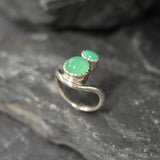Green Twin Ring, REAL Chrysoprase Ring, Green Vintage Ring, Genuine Chrysoprase Ring, Vintage Ring, Statement Ring,Unique Gift, Adina Stone