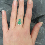 Green Twin Ring, REAL Chrysoprase Ring, Green Vintage Ring, Genuine Chrysoprase Ring, Vintage Ring, Statement Ring,Unique Gift, Adina Stone