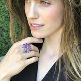 Colorful Cocktail Ring - Multistone Statement Ring - Vintage Cluster Ring