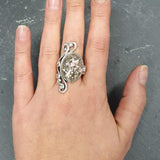 Ocean Jasper Ring, Antique Ring, Natural Jasper Ring, Long Ring, Statement Ring, Artisan Ring, Vintage Ring, Ornament Ring, 925 Silver Ring