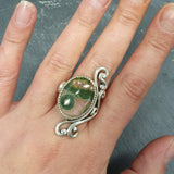 Ocean Jasper Ring, Antique Ring, Natural Jasper Ring, Long Ring, Statement Ring, Artisan Ring, Vintage Ring, Ornament Ring, 925 Silver Ring