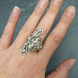 Ocean Jasper Ring, Antique Ring, Natural Jasper Ring, Long Ring, Statement Ring, Artisan Ring, Vintage Ring, Ornament Ring, 925 Silver Ring