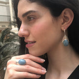 Aquamarine Ring, Natural Aquamarine, Blue Statement Ring, Blue Boho Ring, Chunky Ring, Big Stone Ring, Shield Ring, Solid Silver Ring, Aqua