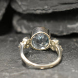Blue Topaz Ring, Natural Blue Topaz, December Birthstone, Blue Diamond Ring, Topaz Ring, Sky Blue Topaz, Blue Vintage Ring, 925 Silver Ring