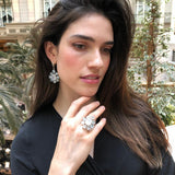 Moonstone Silver Ring, Blue Topaz Ring, Natural Moonstone, Teardrop Ring, June Birthstone, Statement Ring, Vintage Ring, Rare By Adina