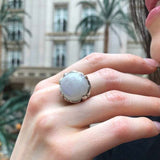 Rose Quartz Ring, Natural Rose Quartz Ring, Large Gemstone Ring, January Birthstone Ring, Pink Gem Ring, Large Quartz Ring, Rare by Adina