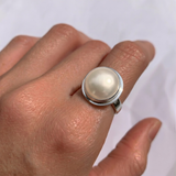 Mabe Pearl Ring - Statement Pearl Ring - June Birthstone Ring