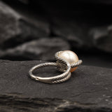 Beige Pearl Ring, Natural Beige Pearl, June Birthstone, Classy Pearl Ring, Pearl Silver Ring, Bridal Ring, For Her, Rare By Adina