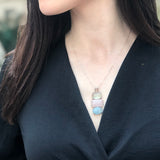 Bohemian Pendant, Rose Quartz Pendant, Multistone Pendant, Heavy Pendant, Long Pendant, Statement Pendant, Solid Silver Pendant, Aquamarine
