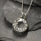 Large Topaz Pendant, Natural Topaz, White Topaz Pendant, December Birthstone, Topaz Necklace, White Topaz Necklace, Solid Silver Pendant
