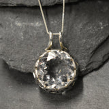 Large Topaz Pendant, Natural Topaz, White Topaz Pendant, December Birthstone, Topaz Necklace, White Topaz Necklace, Solid Silver Pendant