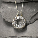 Large Topaz Pendant, Natural Topaz, White Topaz Pendant, December Birthstone, Topaz Necklace, White Topaz Necklace, Solid Silver Pendant