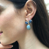 Aquamarine Earrings, Natural Aquamarine, Heavy Earrings, March Birthstone, Large Blue Earrings, Bohemian Earrings, Solid Silver Earrings