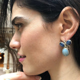 Aquamarine Earrings, Natural Aquamarine, Heavy Earrings, March Birthstone, Large Blue Earrings, Bohemian Earrings, Solid Silver Earrings
