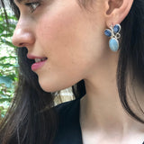 Aquamarine Earrings, Natural Aquamarine, Heavy Earrings, March Birthstone, Large Blue Earrings, Bohemian Earrings, Solid Silver Earrings
