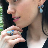 Aquamarine Earrings, Natural Aquamarine, Heavy Earrings, March Birthstone, Large Blue Earrings, Bohemian Earrings, Solid Silver Earrings