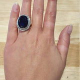 Green Diamond Ring, Created Diamond, Statement Ring