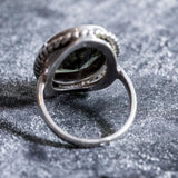 Green Diamond Ring, Created Diamond, Statement Ring