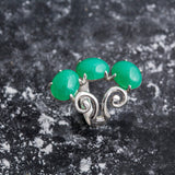 Chrysoprase Ring, Natural Chrysoprase, Statement Ring, Artistic Silver Ring, Green Chrysoprase, Silver Vintage Ring, Chrysoprase