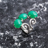 Chrysoprase Ring, Natural Chrysoprase, Statement Ring, Artistic Silver Ring, Green Chrysoprase, Silver Vintage Ring, Chrysoprase