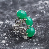Chrysoprase Ring, Natural Chrysoprase, Statement Ring, Artistic Silver Ring, Green Chrysoprase, Silver Vintage Ring, Chrysoprase