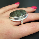 Labradorite Ring, Natural Labradorite, Statement Ring, Large Vintage Ring, Artistic Silver Ring, Massive Ring, Vintage Rings, Antique Ring