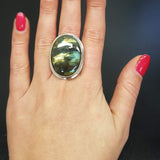 Labradorite Ring, Natural Labradorite, Statement Ring, Large Vintage Ring, Artistic Silver Ring, Massive Ring, Vintage Rings, Antique Ring