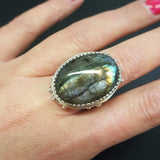 Chrysocolla Ring, Natural Chrysocolla, Statement Ring, Large Vintage Ring, Artistic Ring, Blue Ring, Vintage Silver Ring, Chrysocolla
