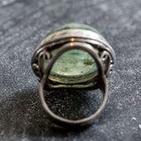 Prehnite Ring, Natural Prehnite, Massive Ring, Statement Ring, May Birthstone, Large Artistic Ring, Heavy Ring, Vintage Prehnite Ring