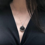 Smoky Topaz Pendant, Natural Smoky Topaz, December Birthstone, Round Silver Pendant, Topaz Pendant, Statement Pendant, Solid Silver Pendant