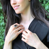 Smoky Topaz Ring, Natural Smoky Topaz, Large Oval Ring, Brown Ring, December Birthstone, Statement Ring, Chunky Ring, Solid Silver Ring