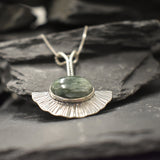 Seraphinite Pendant, Natural Seraphinite, Long Heavy Pendant, Sterling Silver Pendant, Statement Necklace, Artisan Pendant, Seraphim Pendant