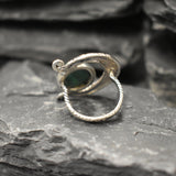 Crescent Ring, Natural Malachite Ring, Statement Ring, Tribal Ring, Large Green Ring, Vintage Ring, Green Crescent Ring, Solid Silver Ring