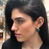 Chrysocolla Earrings, Natural Chrysocolla, Sagittarius Pendant, Oval Earrings, Artisan Earrings, Vintage Earrings, Solid Silver Earrings